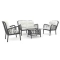 Rainbow Outdoor Gala 4 Pc Seating Set w/cushion-Anthracite RBO-GALA-ANT-4PS